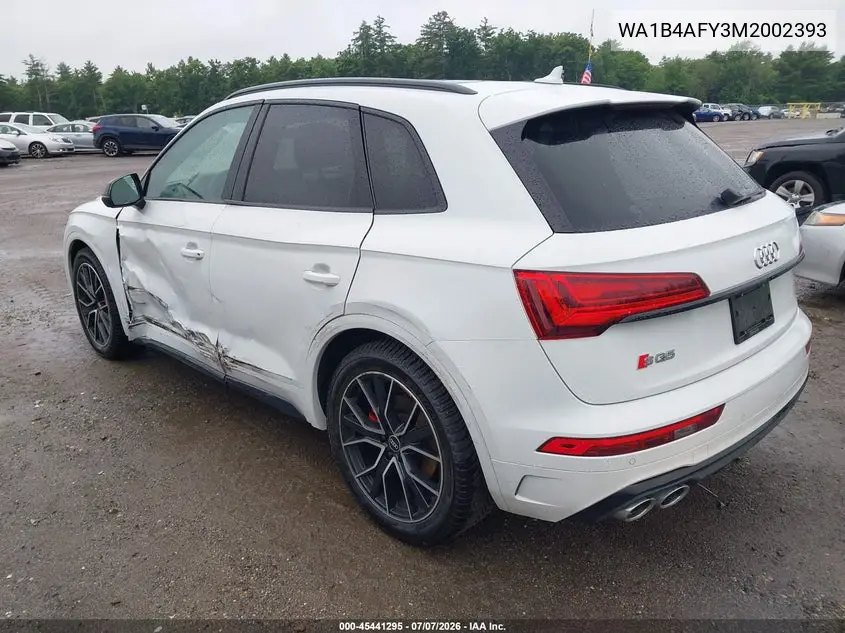 2021 Audi Sq5 Premium Plus Tfsi Quattro Tiptronic VIN: WA1B4AFY3M2002393 Lot: 45441295