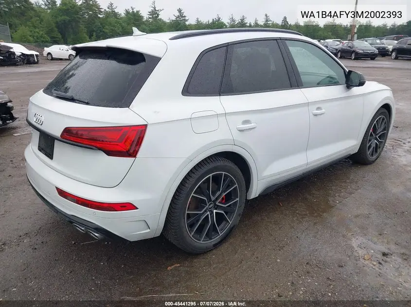 2021 Audi Sq5 Premium Plus Tfsi Quattro Tiptronic VIN: WA1B4AFY3M2002393 Lot: 45441295