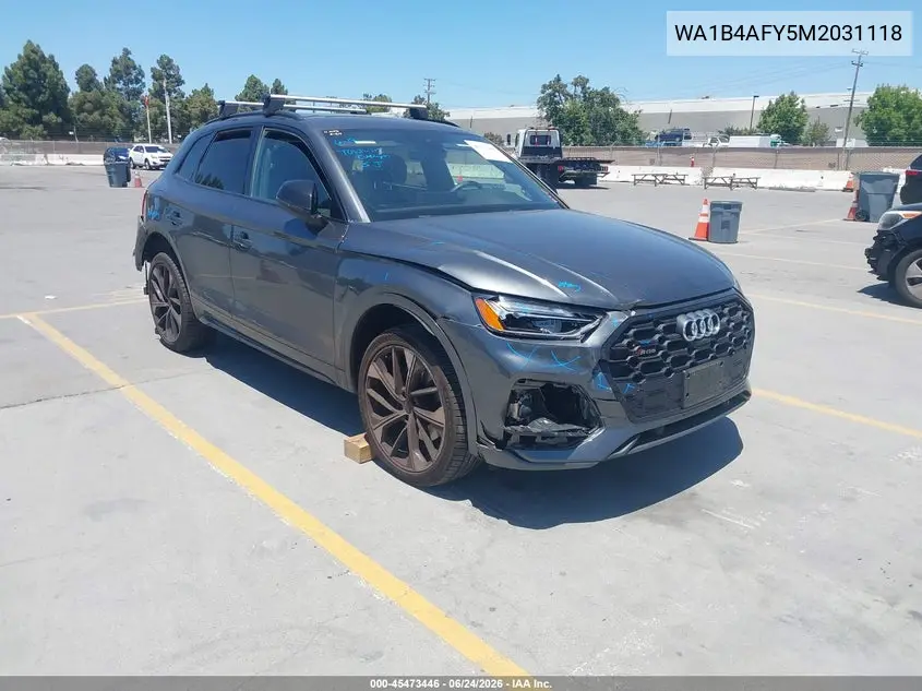 2021 Audi Sq5 Premium Plus Tfsi Quattro Tiptronic VIN: WA1B4AFY5M2031118 Lot: 45473446