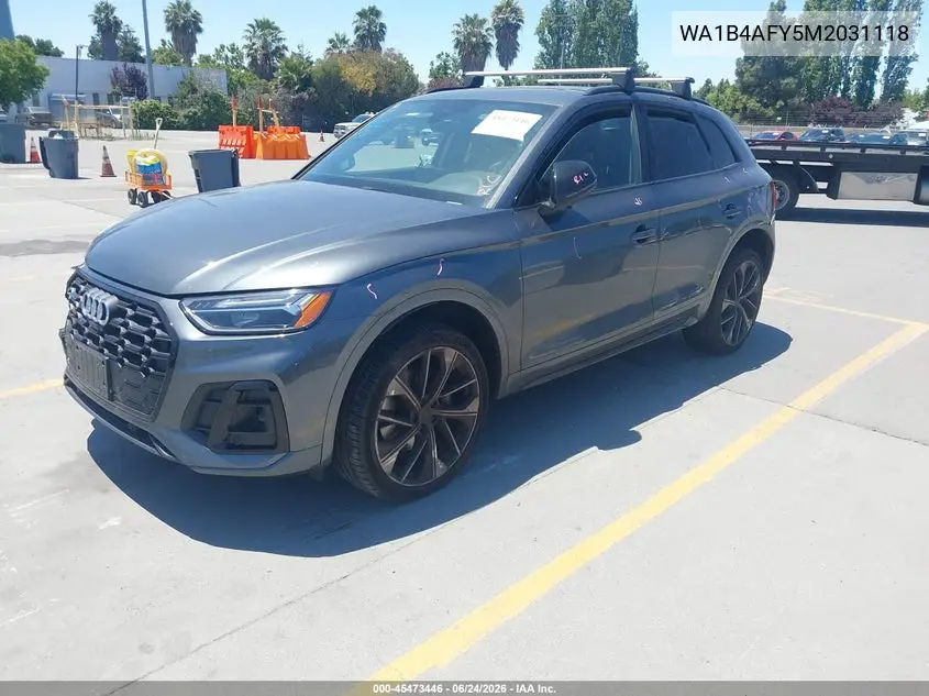 2021 Audi Sq5 Premium Plus Tfsi Quattro Tiptronic VIN: WA1B4AFY5M2031118 Lot: 45473446