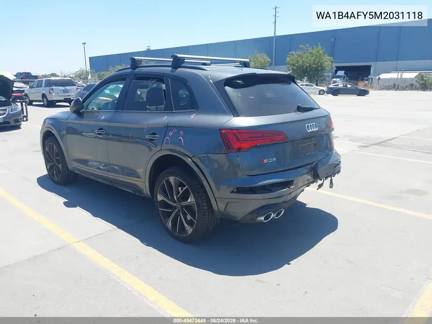 2021 Audi Sq5 Premium Plus Tfsi Quattro Tiptronic VIN: WA1B4AFY5M2031118 Lot: 45473446