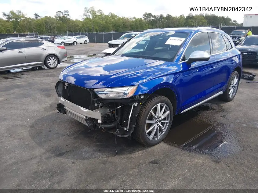 2022 Audi Sq5 Premium Plus Tfsi Quattro Tiptronic VIN: WA1B4AFY8N2042342 Lot: 44764070