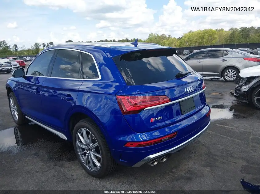 2022 Audi Sq5 Premium Plus Tfsi Quattro Tiptronic VIN: WA1B4AFY8N2042342 Lot: 44764070