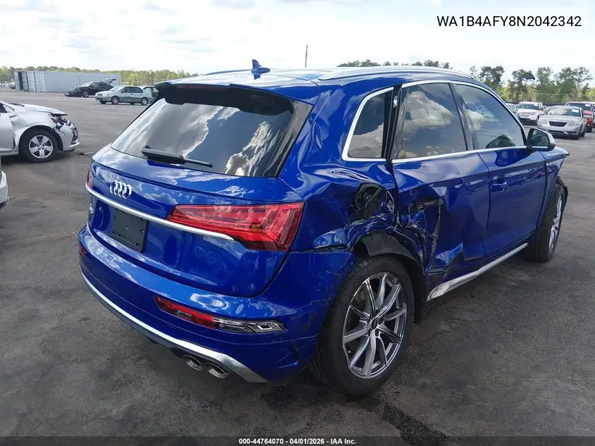 2022 Audi Sq5 Premium Plus Tfsi Quattro Tiptronic VIN: WA1B4AFY8N2042342 Lot: 44764070