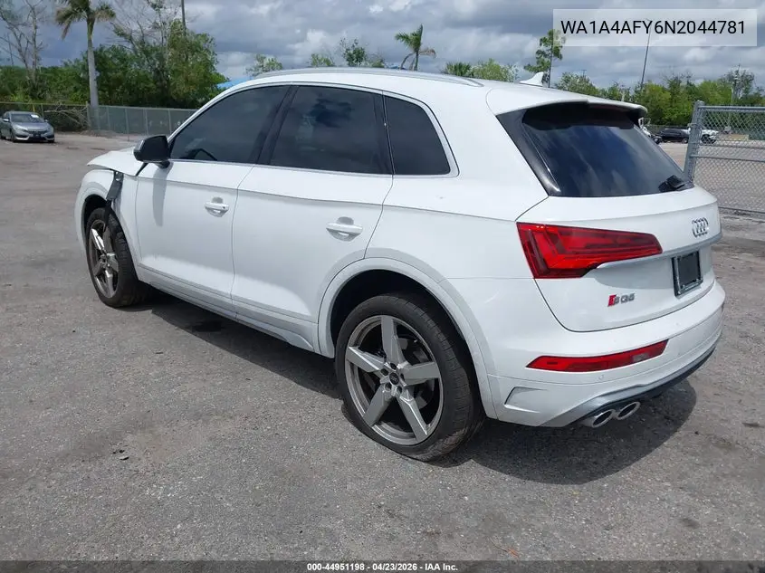2022 Audi Sq5 Premium Tfsi Quattro Tiptronic VIN: WA1A4AFY6N2044781 Lot: 44951198