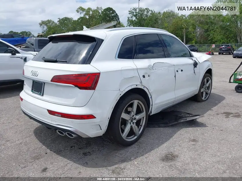 2022 Audi Sq5 Premium Tfsi Quattro Tiptronic VIN: WA1A4AFY6N2044781 Lot: 44951198