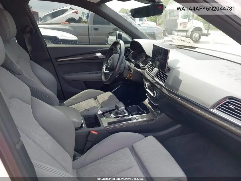 2022 Audi Sq5 Premium Tfsi Quattro Tiptronic VIN: WA1A4AFY6N2044781 Lot: 44951198