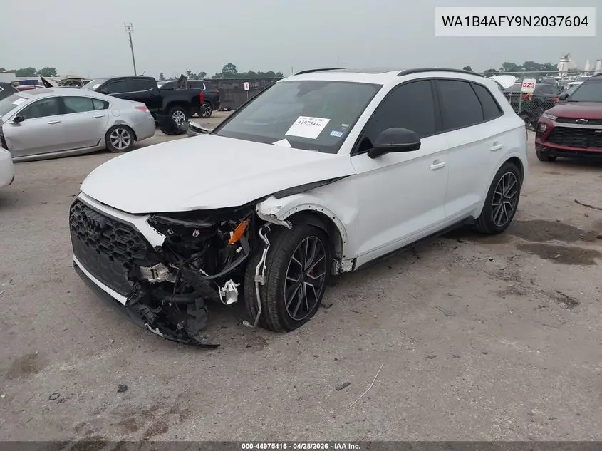 2022 Audi Sq5 Premium Plus Tfsi Quattro Tiptronic VIN: WA1B4AFY9N2037604 Lot: 44975416