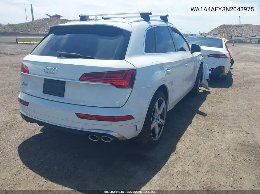2022 Audi Sq5 Premium Tfsi Quattro Tiptronic VIN: WA1A4AFY3N2043975 Lot: 45191346