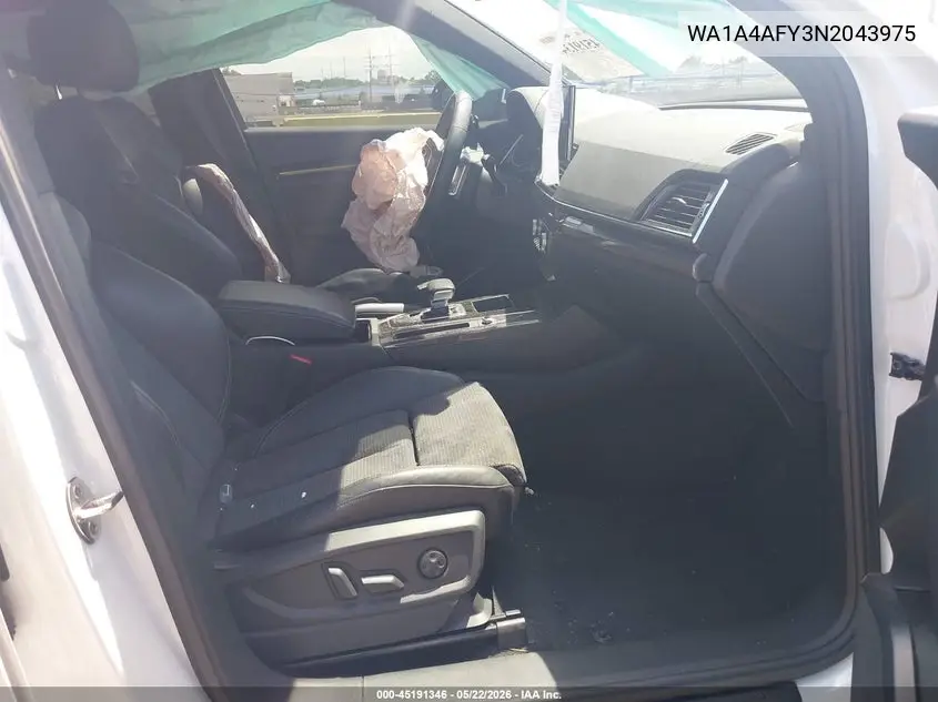 2022 Audi Sq5 Premium Tfsi Quattro Tiptronic VIN: WA1A4AFY3N2043975 Lot: 45191346