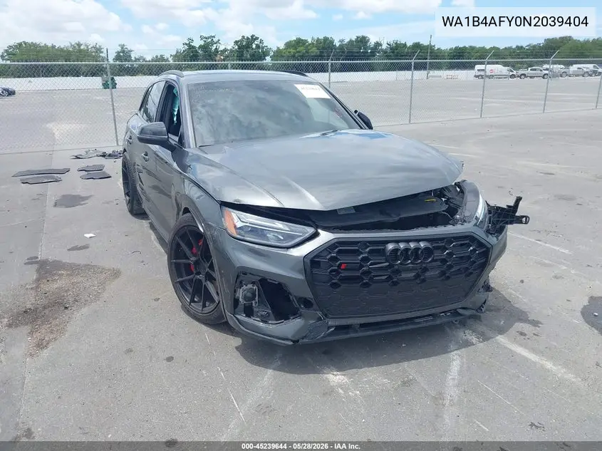 2022 Audi Sq5 Premium Plus Tfsi Quattro Tiptronic VIN: WA1B4AFY0N2039404 Lot: 45239644