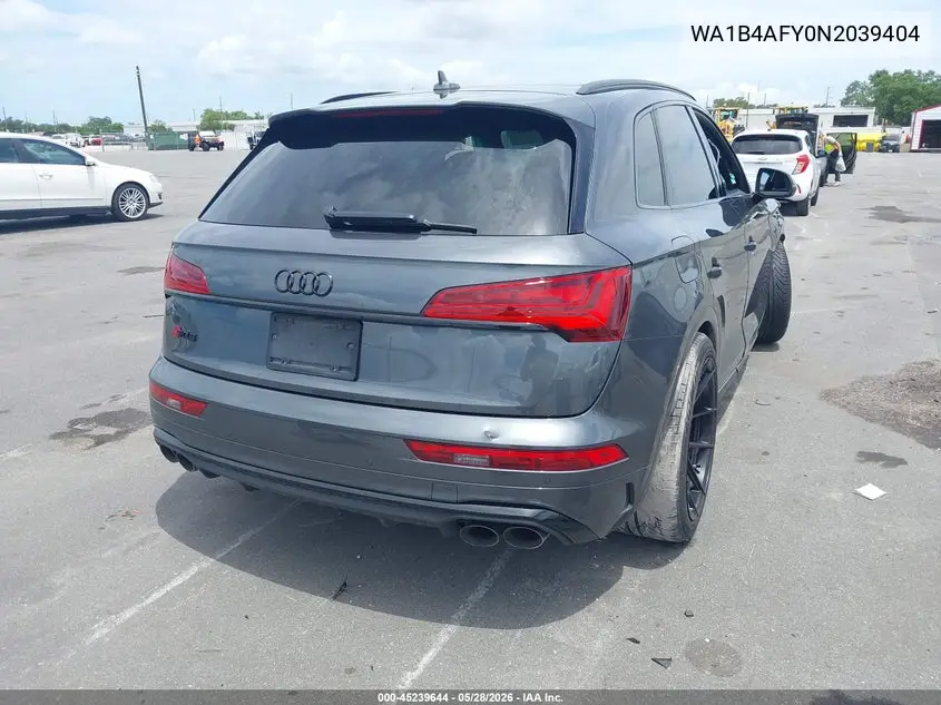 2022 Audi Sq5 Premium Plus Tfsi Quattro Tiptronic VIN: WA1B4AFY0N2039404 Lot: 45239644