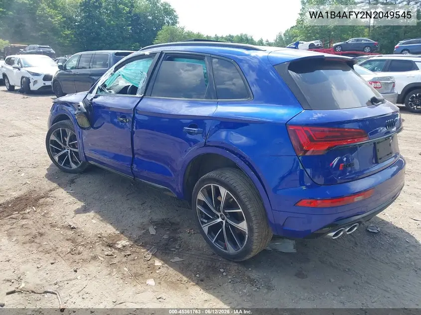 2022 Audi Sq5 Premium Plus Tfsi Quattro Tiptronic VIN: WA1B4AFY2N2049545 Lot: 45361763