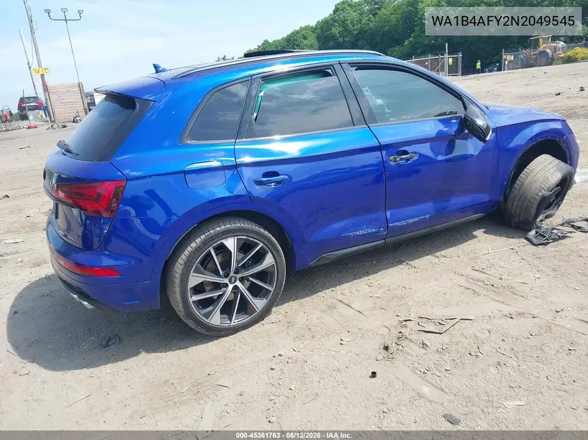 2022 Audi Sq5 Premium Plus Tfsi Quattro Tiptronic VIN: WA1B4AFY2N2049545 Lot: 45361763
