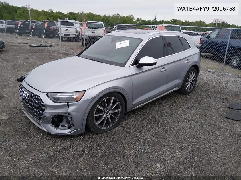 2023 Audi Sq5 Premium Plus Tfsi Quattro Tiptronic VIN: WA1B4AFY9P2006758 Lot: 45191470