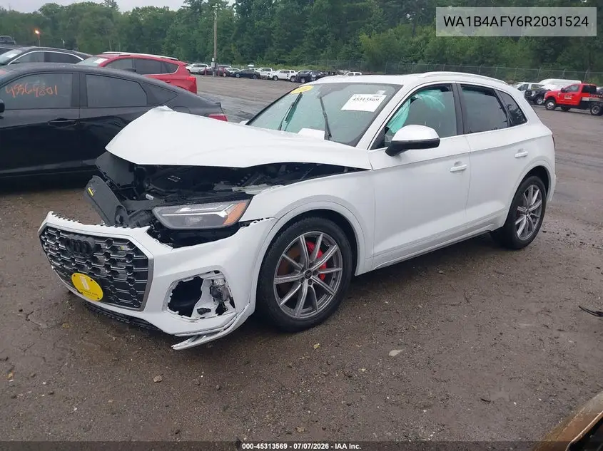2024 Audi Sq5 Premium Plus Tfsi Quattro Tiptronic VIN: WA1B4AFY6R2031524 Lot: 45313569