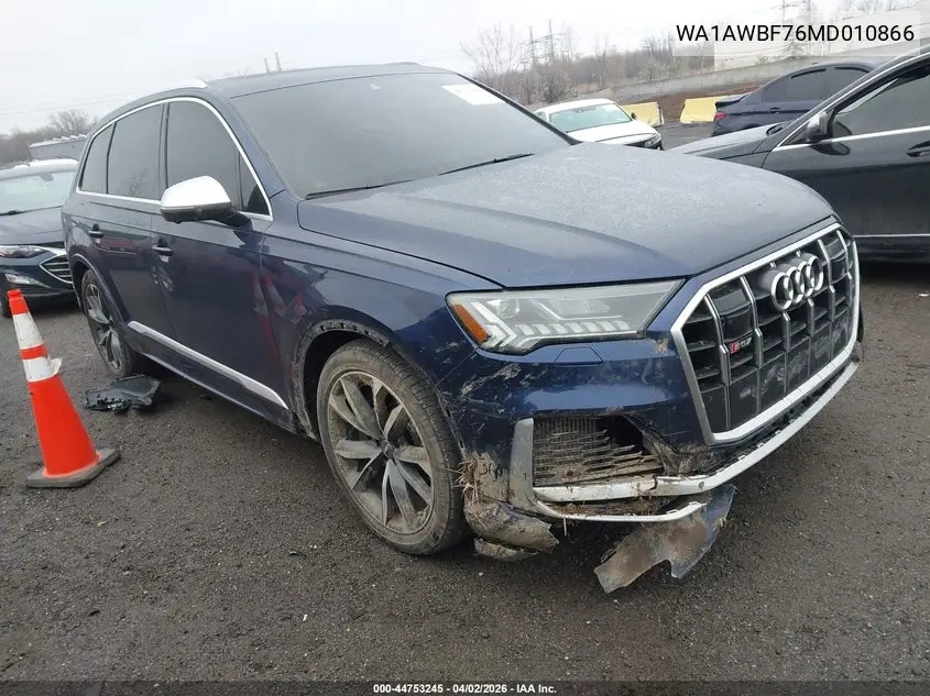 2021 Audi Sq7 Premium Plus Tfsi Quattro Tiptronic VIN: WA1AWBF76MD010866 Lot: 44753245