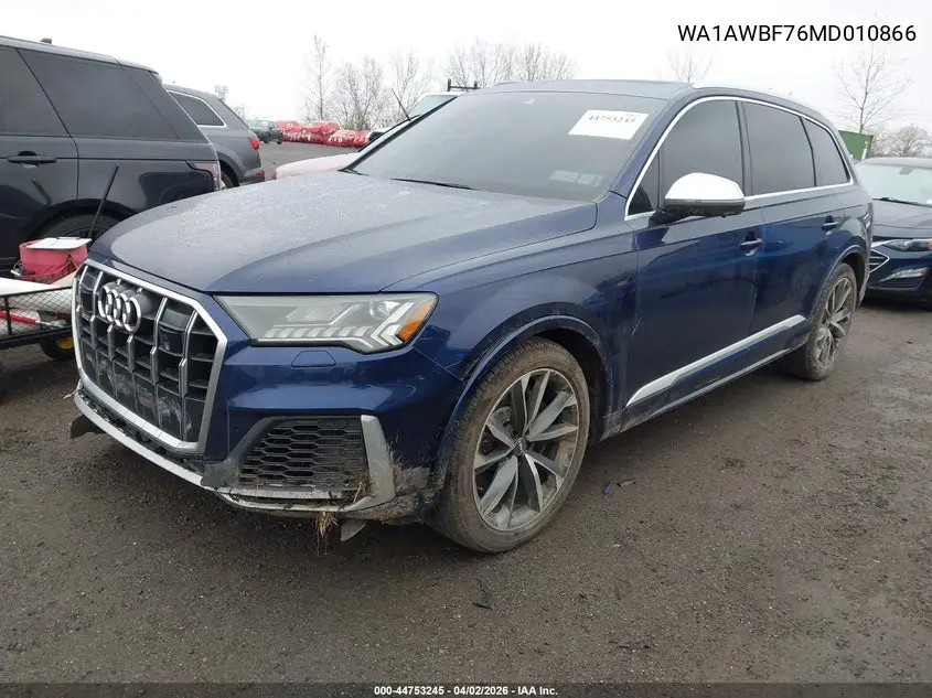 2021 Audi Sq7 Premium Plus Tfsi Quattro Tiptronic VIN: WA1AWBF76MD010866 Lot: 44753245