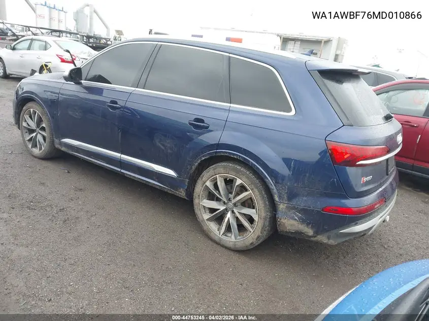 2021 Audi Sq7 Premium Plus Tfsi Quattro Tiptronic VIN: WA1AWBF76MD010866 Lot: 44753245