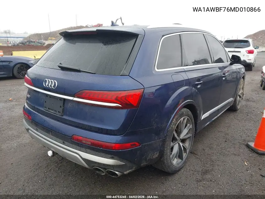 2021 Audi Sq7 Premium Plus Tfsi Quattro Tiptronic VIN: WA1AWBF76MD010866 Lot: 44753245