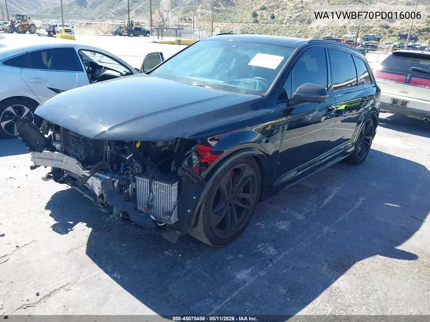 2023 Audi Sq7 Prestige Tfsi Quattro Tiptronic VIN: WA1VWBF70PD016006 Lot: 45075456