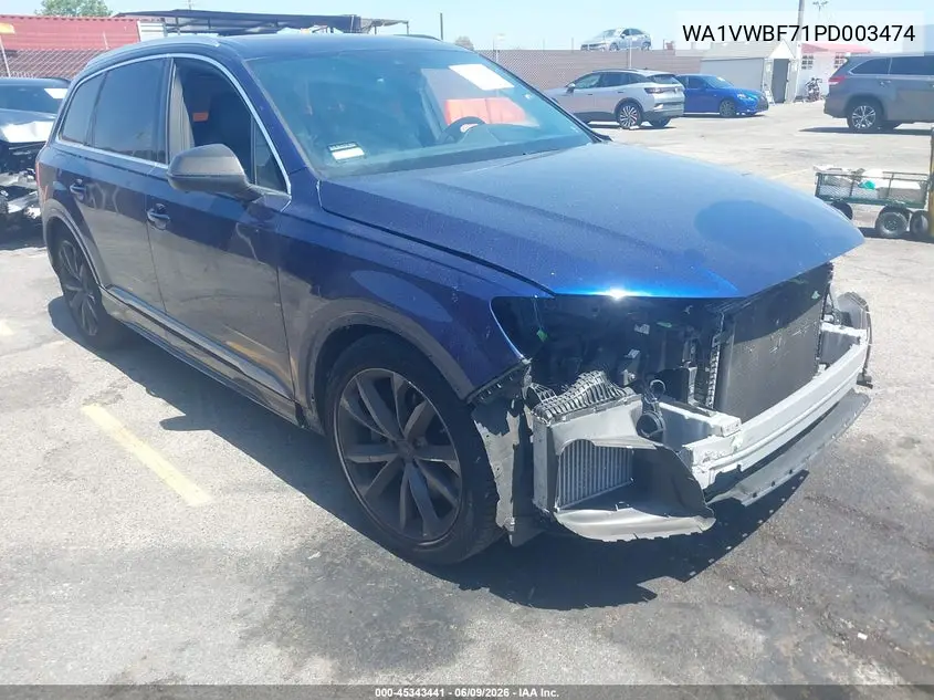 2023 Audi Sq7 Prestige Tfsi Quattro Tiptronic VIN: WA1VWBF71PD003474 Lot: 45343441