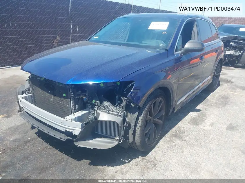 2023 Audi Sq7 Prestige Tfsi Quattro Tiptronic VIN: WA1VWBF71PD003474 Lot: 45343441