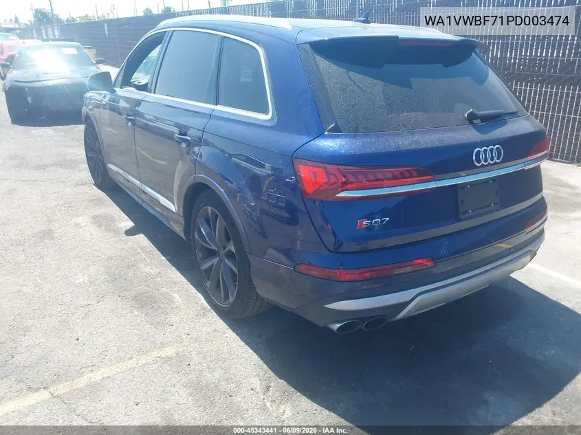 2023 Audi Sq7 Prestige Tfsi Quattro Tiptronic VIN: WA1VWBF71PD003474 Lot: 45343441