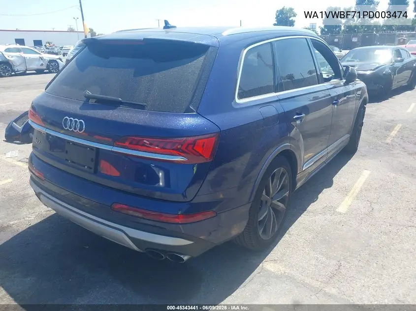 2023 Audi Sq7 Prestige Tfsi Quattro Tiptronic VIN: WA1VWBF71PD003474 Lot: 45343441