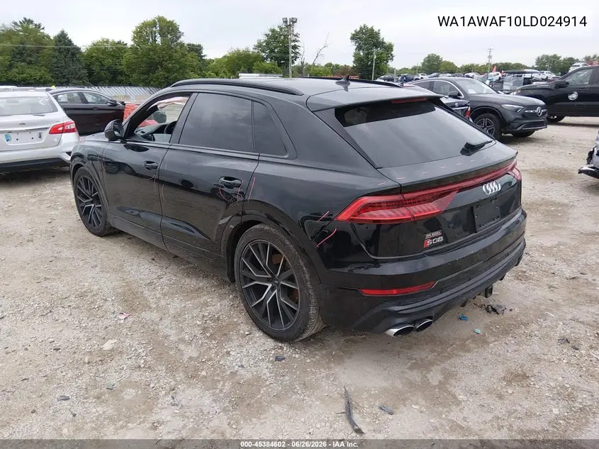 2020 Audi Sq8 Premium Plus Tfsi Quattro Tiptronic VIN: WA1AWAF10LD024914 Lot: 45384602