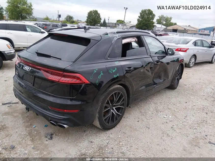 2020 Audi Sq8 Premium Plus Tfsi Quattro Tiptronic VIN: WA1AWAF10LD024914 Lot: 45384602