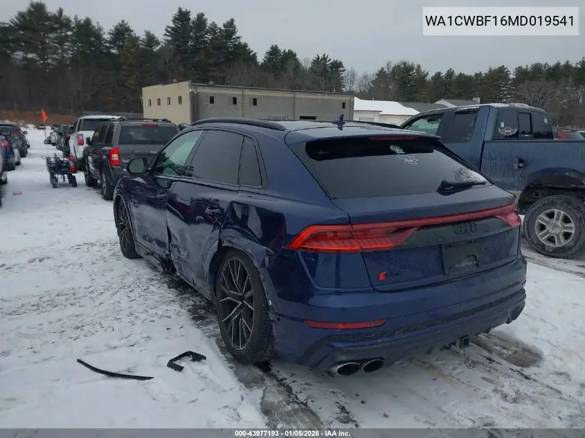 2021 Audi Sq8 Prestige Tfsi Quattro Tiptronic VIN: WA1CWBF16MD019541 Lot: 43977193