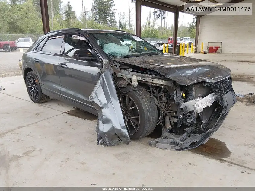 2021 Audi Sq8 Premium Plus Tfsi Quattro Tiptronic VIN: WA1AWBF14MD011476 Lot: 45316877