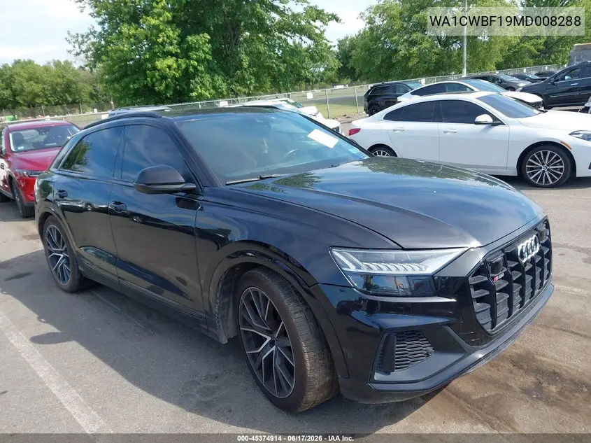 2021 Audi Sq8 Prestige Tfsi Quattro Tiptronic VIN: WA1CWBF19MD008288 Lot: 45374914