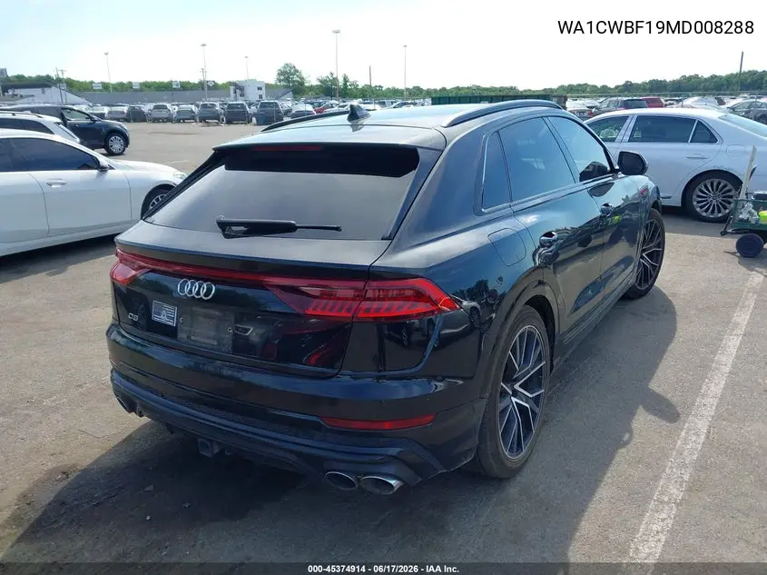2021 Audi Sq8 Prestige Tfsi Quattro Tiptronic VIN: WA1CWBF19MD008288 Lot: 45374914