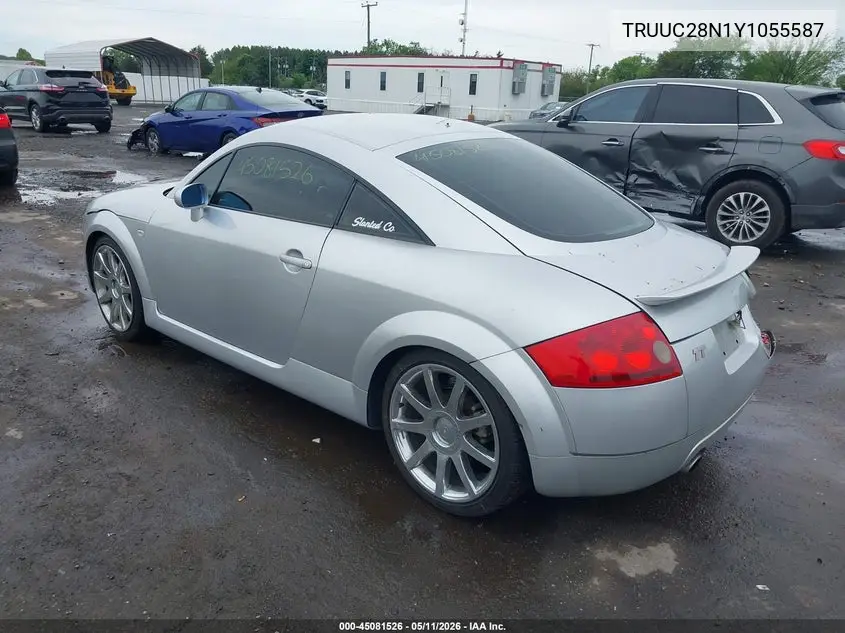 2000 Audi Tt VIN: TRUUC28N1Y1055587 Lot: 45081526