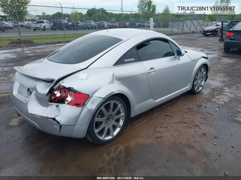 2000 Audi Tt VIN: TRUUC28N1Y1055587 Lot: 45081526