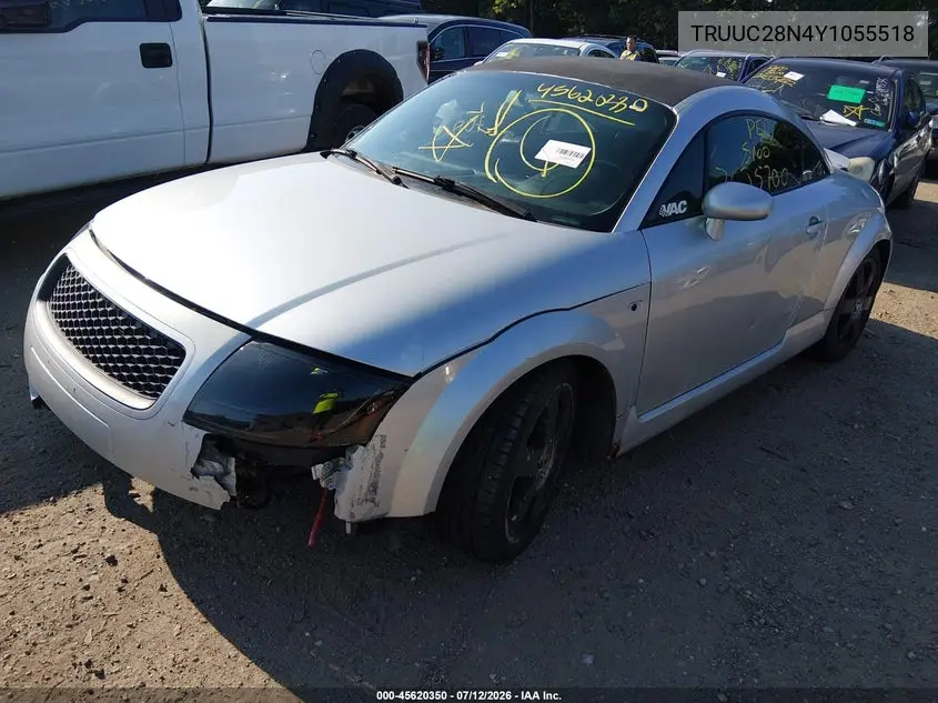 2000 Audi Tt VIN: TRUUC28N4Y1055518 Lot: 45620350