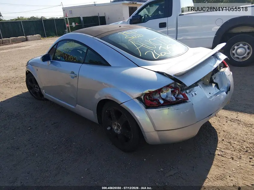 2000 Audi Tt VIN: TRUUC28N4Y1055518 Lot: 45620350