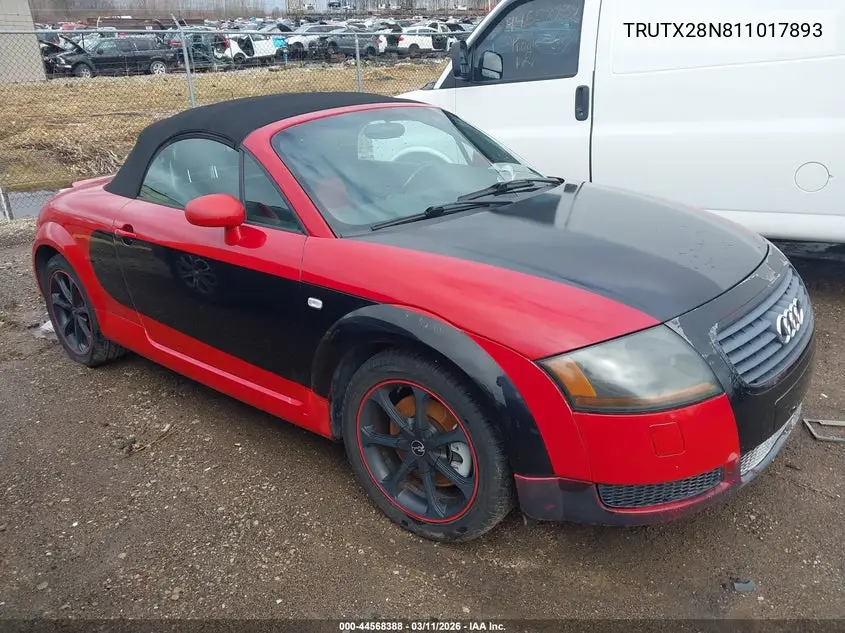2001 Audi Tt VIN: TRUTX28N811017893 Lot: 44568388