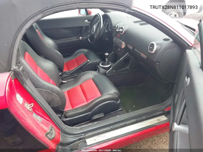 2001 Audi Tt VIN: TRUTX28N811017893 Lot: 44568388