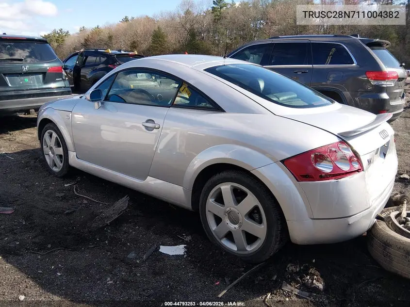 2001 Audi Tt VIN: TRUSC28N711004382 Lot: 44793253