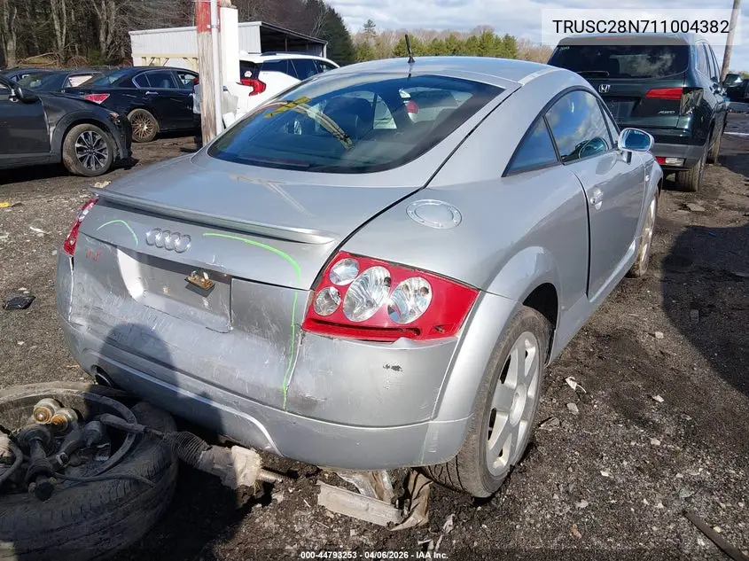 2001 Audi Tt VIN: TRUSC28N711004382 Lot: 44793253