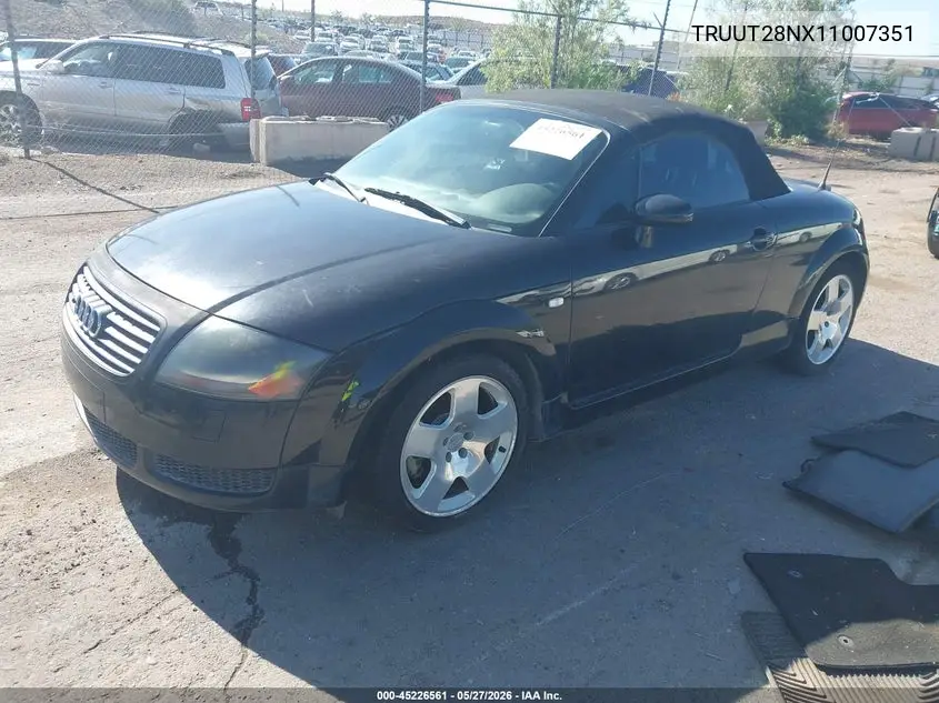 2001 Audi Tt VIN: TRUUT28NX11007351 Lot: 45226561
