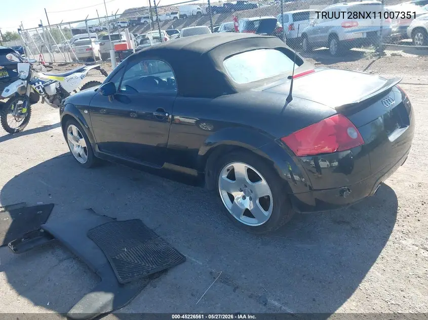 2001 Audi Tt VIN: TRUUT28NX11007351 Lot: 45226561