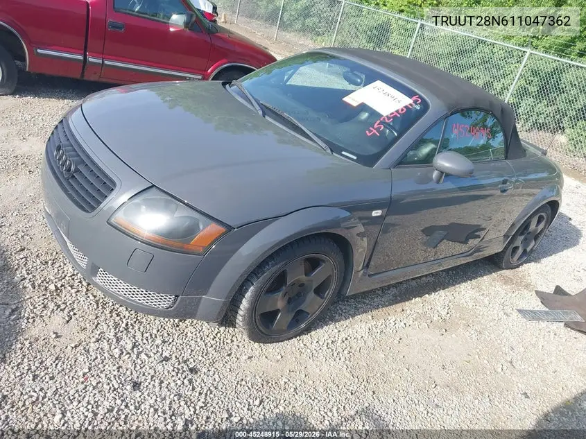 2001 Audi Tt VIN: TRUUT28N611047362 Lot: 45248915