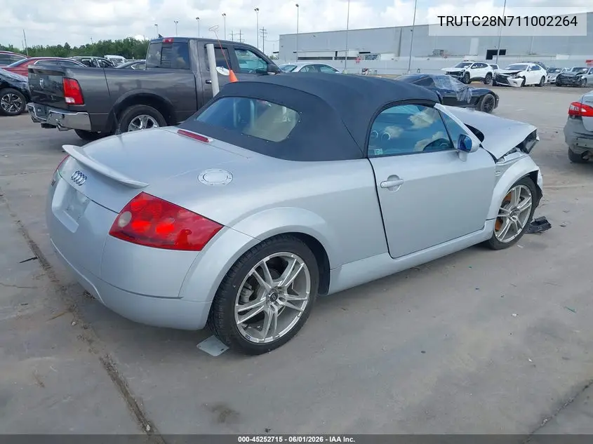 2001 Audi Tt VIN: TRUTC28N711002264 Lot: 45252715