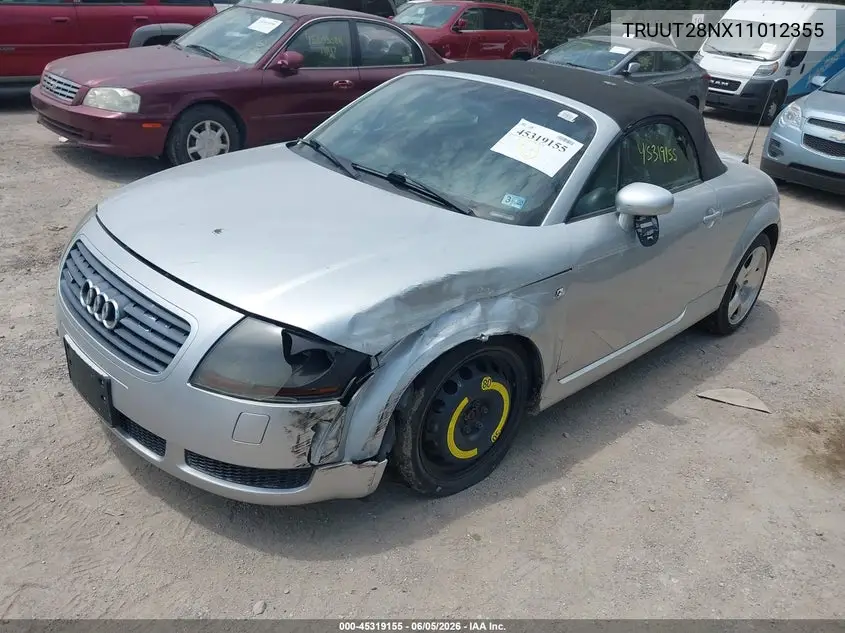 2001 Audi Tt VIN: TRUUT28NX11012355 Lot: 45319155