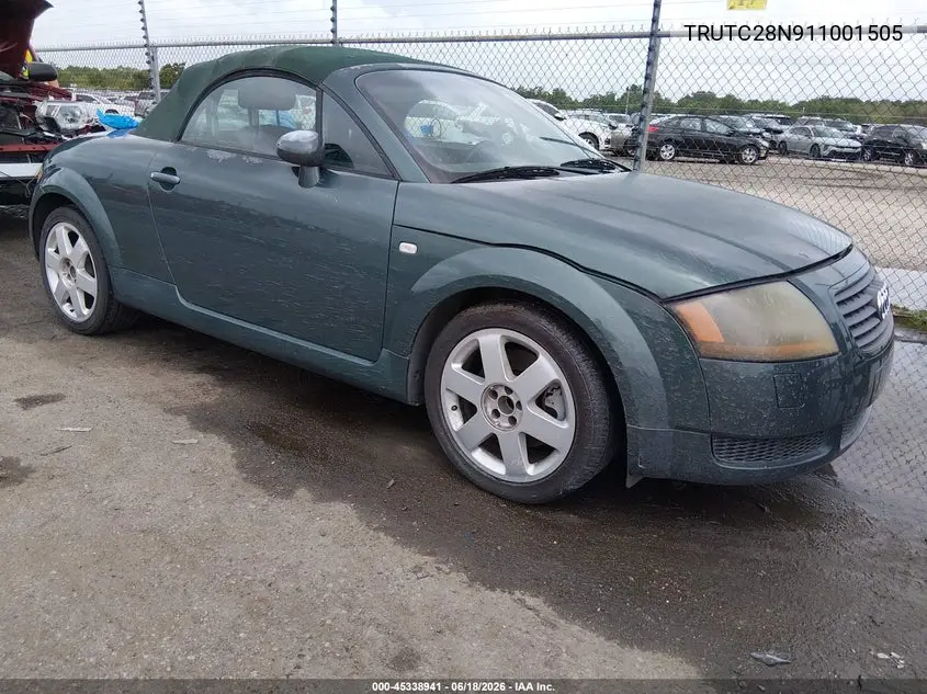 2001 Audi Tt VIN: TRUTC28N911001505 Lot: 45338941