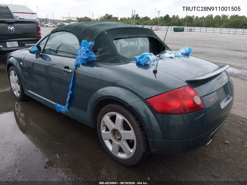 2001 Audi Tt VIN: TRUTC28N911001505 Lot: 45338941
